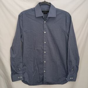 Mens John Varvatos Star USA Slim Fit Blue Dress Shirt Size 15 32/33